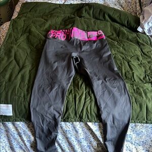 Nike Gray Leggings with Pink Waistband